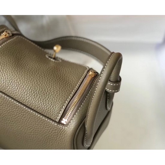 Hermes Lindy Mini Bag In Taupe Clemence Calfskin