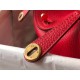 Hermes Lindy Mini Bag In Red Clemence Calfskin