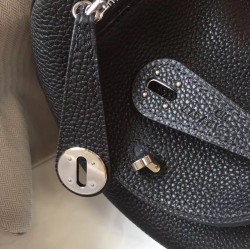 Hermes Lindy Mini Bag In Black Clemence Calfskin