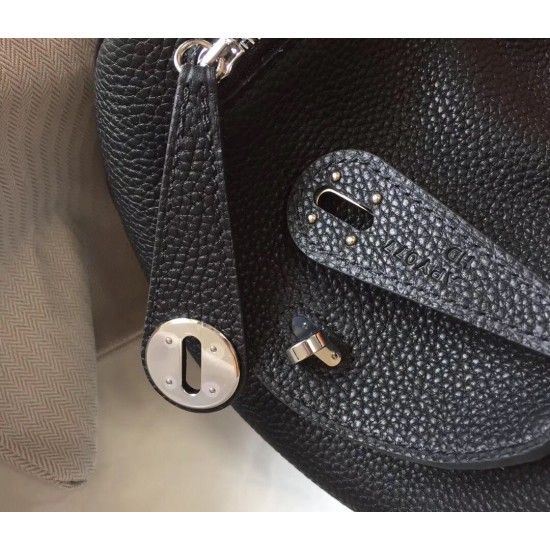 Hermes Lindy Mini Bag In Black Clemence Calfskin