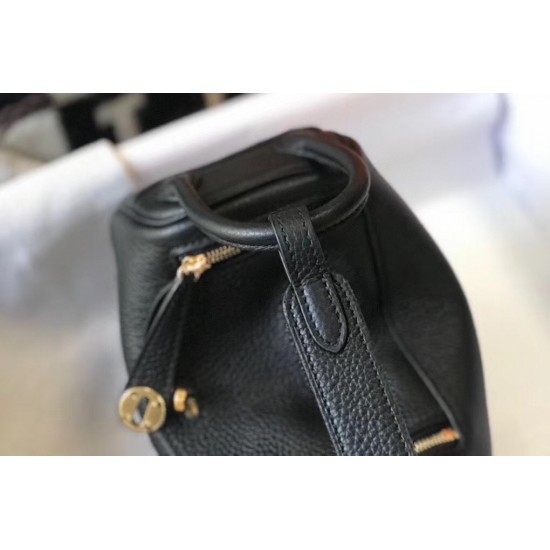 Hermes Lindy Mini Bag In Black Clemence Calfskin