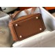 Hermes Lindy Mini Bag In Gold Clemence Calfskin