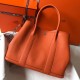 Hermes Garden Party 36 Bag In Orange Clemence Calfskin