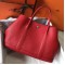 Hermes Garden Party 36 Bag In Red Clemence Calfskin