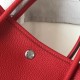 Hermes Garden Party 36 Bag In Red Clemence Calfskin