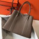 Hermes Garden Party 36 Bag In Taupe Clemence Calfskin