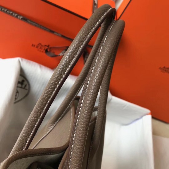 Hermes Garden Party 36 Bag In Taupe Clemence Calfskin