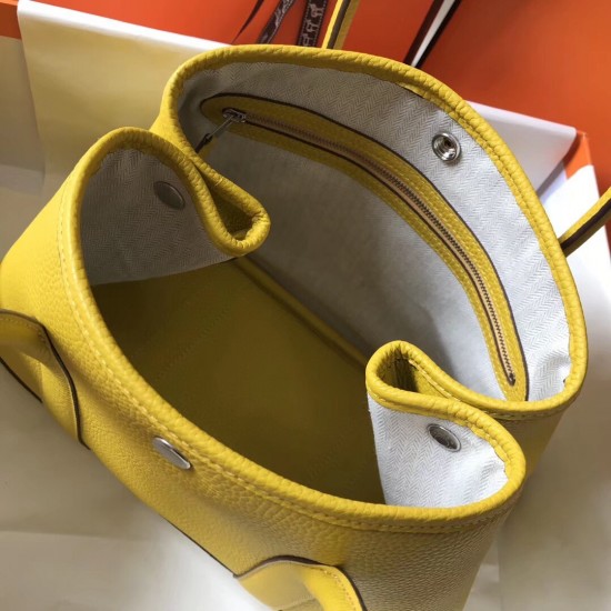 Hermes Garden Party 36 Bag In Yellow Clemence Calfskin