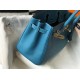 Hermes Birkin 30cm Bag In Blue Jean Clemence Leather