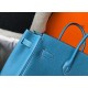 Hermes Birkin 30cm Bag In Blue Jean Clemence Leather