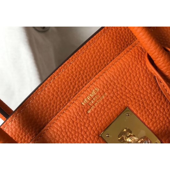 Hermes Birkin 30cm Bag In Orange Clemence Leather