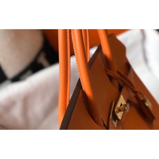 Hermes Birkin 30cm Bag In Orange Clemence Leather