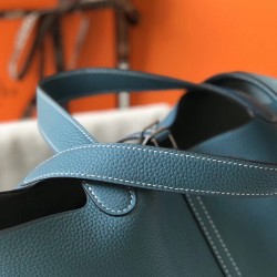 Hermes Picotin Lock 18 Bag In Blue Jean Clemence Leather