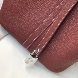 Hermes Picotin Lock 18 Bag In Bordeaux Clemence Leather