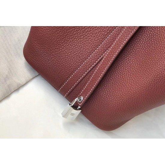 Hermes Picotin Lock 18 Bag In Bordeaux Clemence Leather