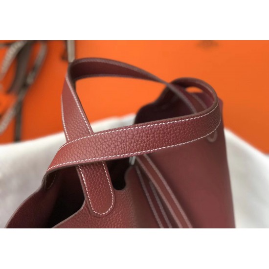 Hermes Picotin Lock 18 Bag In Bordeaux Clemence Leather