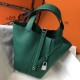 Hermes Picotin Lock 18 Bag In Malachite Clemence Leather