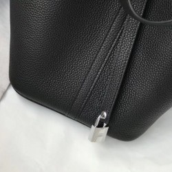 Hermes Picotin Lock 18 Bag In Black Clemence Leather