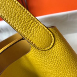 Hermes Picotin Lock 18 Bag In Yellow Clemence Leather