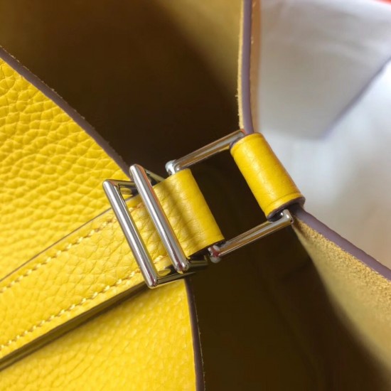 Hermes Picotin Lock 18 Bag In Yellow Clemence Leather