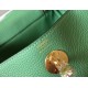 Hermes Lindy Mini Bag In Vert Criquet Clemence Calfskin