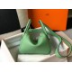 Hermes Lindy Mini Bag In Vert Criquet Clemence Calfskin