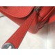 Hermes Lindy 26cm Bag In Red Clemence With PHW