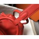 Hermes Lindy 26cm Bag In Red Clemence With PHW