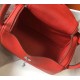 Hermes Lindy 26cm Bag In Red Clemence With PHW