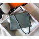 Hermes Kelly 32cm Retourne Bag In Vert Amande Clemence Leather