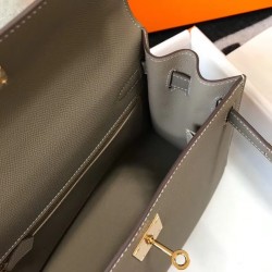 Hermes Kelly 28cm Sellier Bag In Gris Asphalt Epsom Leather