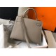 Hermes Kelly 28cm Sellier Bag In Gris Asphalt Epsom Leather