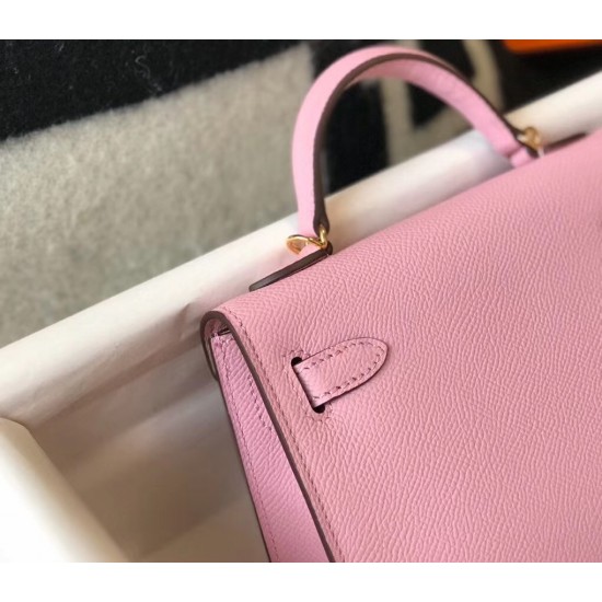 Hermes Kelly Mini II Bag In Mauve Sylvestre Epsom Leather