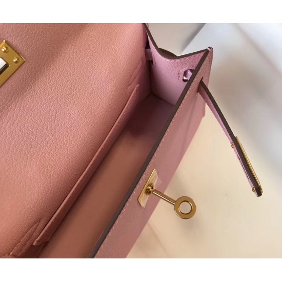 Hermes Kelly Mini II Bag In Mauve Sylvestre Epsom Leather