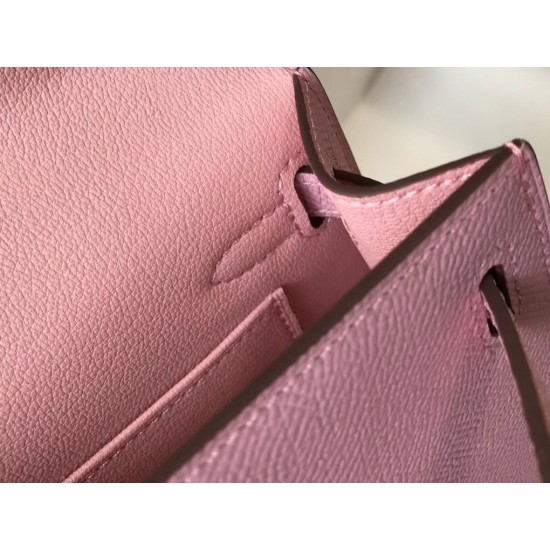 Hermes Kelly Mini II Bag In Mauve Sylvestre Epsom Leather