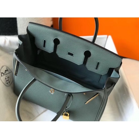 Hermes Birkin 30cm Bag In Vert Amande Clemence Leather