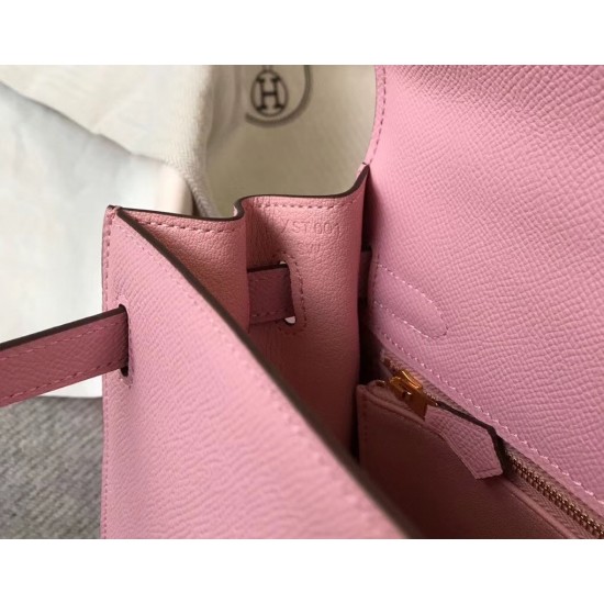 Hermes Kelly 28cm Sellier Bag In Mauve Sylvestre Epsom Leather