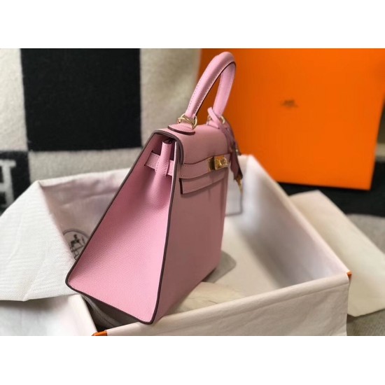 Hermes Kelly 28cm Sellier Bag In Mauve Sylvestre Epsom Leather