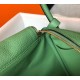 Hermes Lindy 26cm Bag In Vert Criquet Clemence With GHW