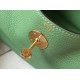 Hermes Lindy 26cm Bag In Vert Criquet Clemence With GHW