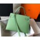 Hermes Kelly 25cm Sellier Bag In Vert Criquet Epsom Leather