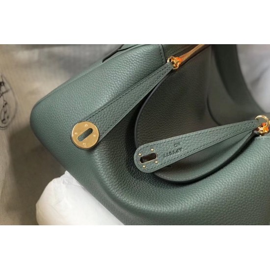 Hermes Lindy 26cm Bag In Vert Amande Clemence With GHW