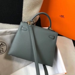 Hermes Kelly 25cm Sellier Bag In Vert Amande Epsom Leather