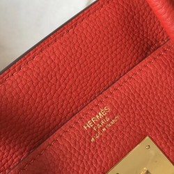 Hermes Birkin 30cm Bag In Red Clemence Leather