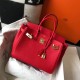 Hermes Birkin 30cm Bag In Red Clemence Leather