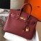 Hermes Birkin 25cm Bag In Bordeaux Clemence Leather