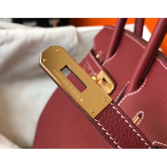 Hermes Birkin 30cm Bag In Bordeaux Clemence Leather