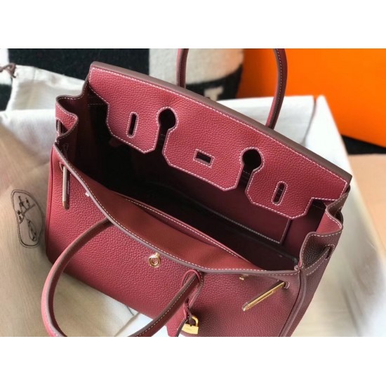 Hermes Birkin 30cm Bag In Bordeaux Clemence Leather