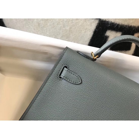 Hermes Kelly Mini II Bag In Vert Amande Epsom Leather