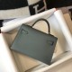 Hermes Kelly Mini II Bag In Vert Amande Epsom Leather